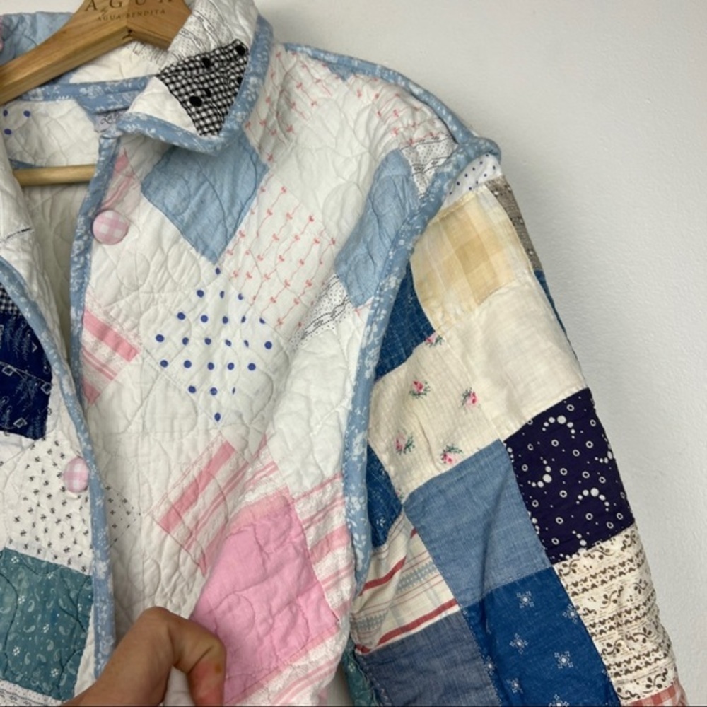 Lindsey Berns Rare Colorblock Embroidered Quilt Coat - Picture 8 of 9